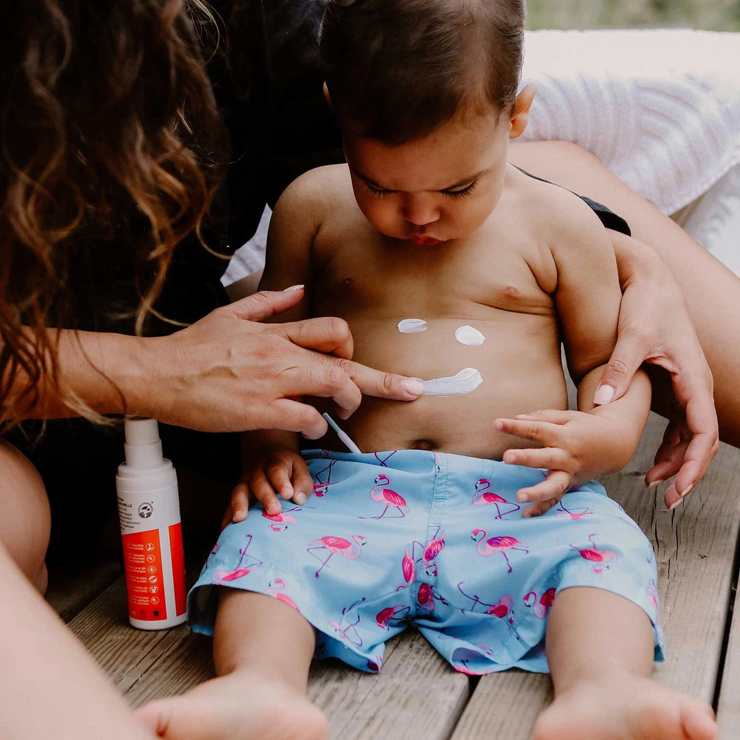 crème solaire bébé et enfant spf50+ laboratoires de biarritz application