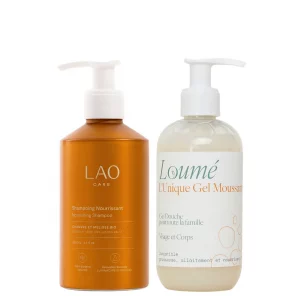 duo de douche gel l'unique loumé et shampoing nourrissant LAO