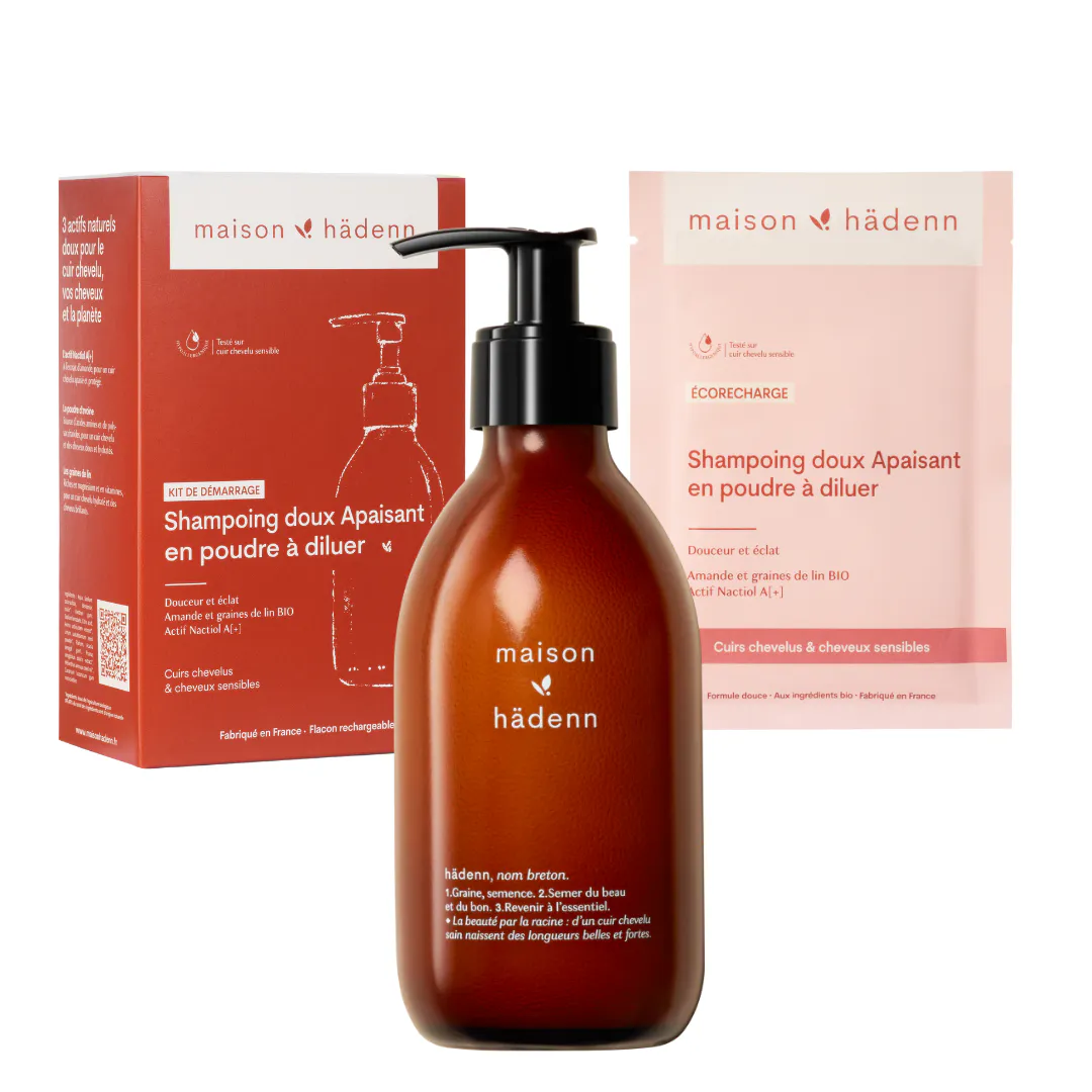 kit shampoing en poudre apaisant maison hädenn